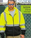 Hi-Vis Full-Zip Hooded Sweatshirt