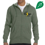 Unisex Heathered Full-Zip Hooded Sweatshirt