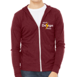 Triblend Lightweight Full-Zip Hooded Long Sleeve Tee