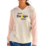 Women’s French Terry Hooded Pullover with Colorblocked Sleeves