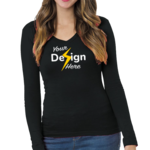 Women's USA-Made Long Sleeve Deep V-Neck