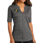 Ladies Stretch Heather Open Neck Top