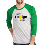 Unisex Tri Blend 3/4 Sleeve Raglan Tee